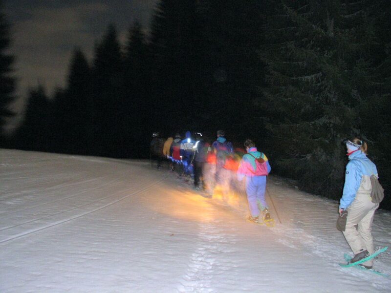 Rando nocturne  en refuge avec fondue- tartiflette ( les Saisies)
